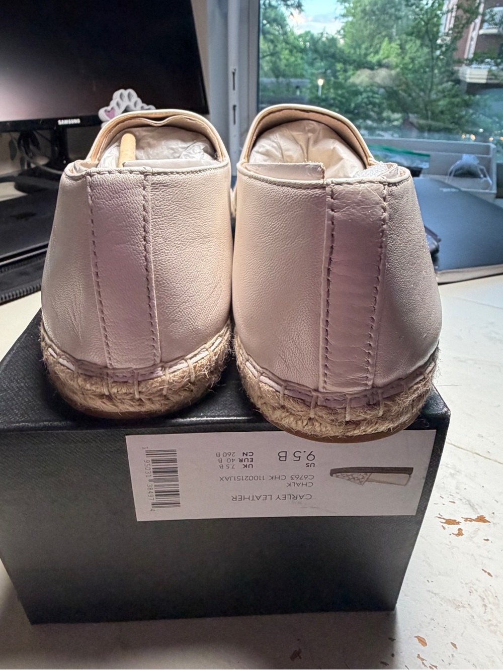 Coach Women's Charly Leather espadrille in chalk - Picture 5 of 6